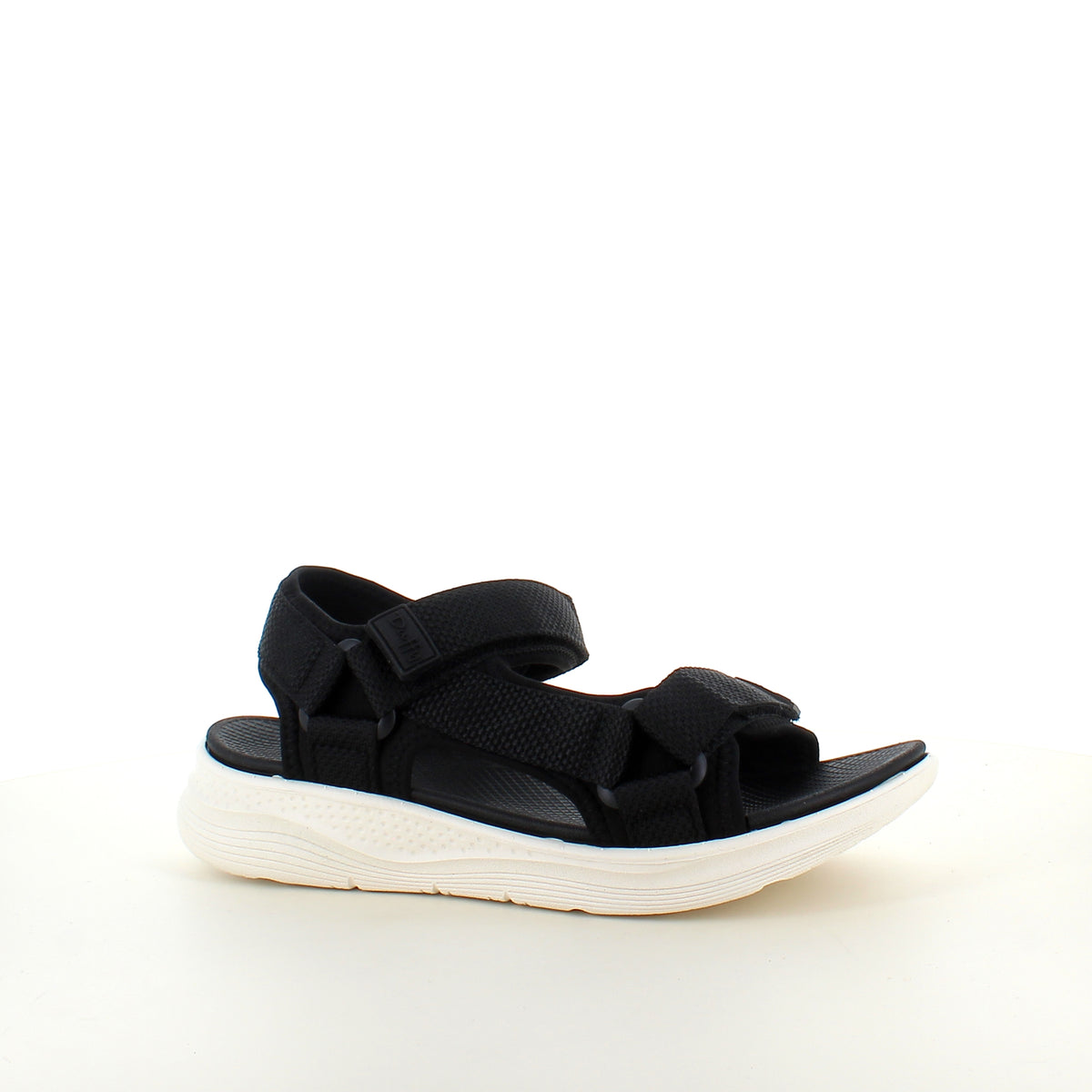 Sort komfortabel sandal med justerbare remme & let stødabsorbering