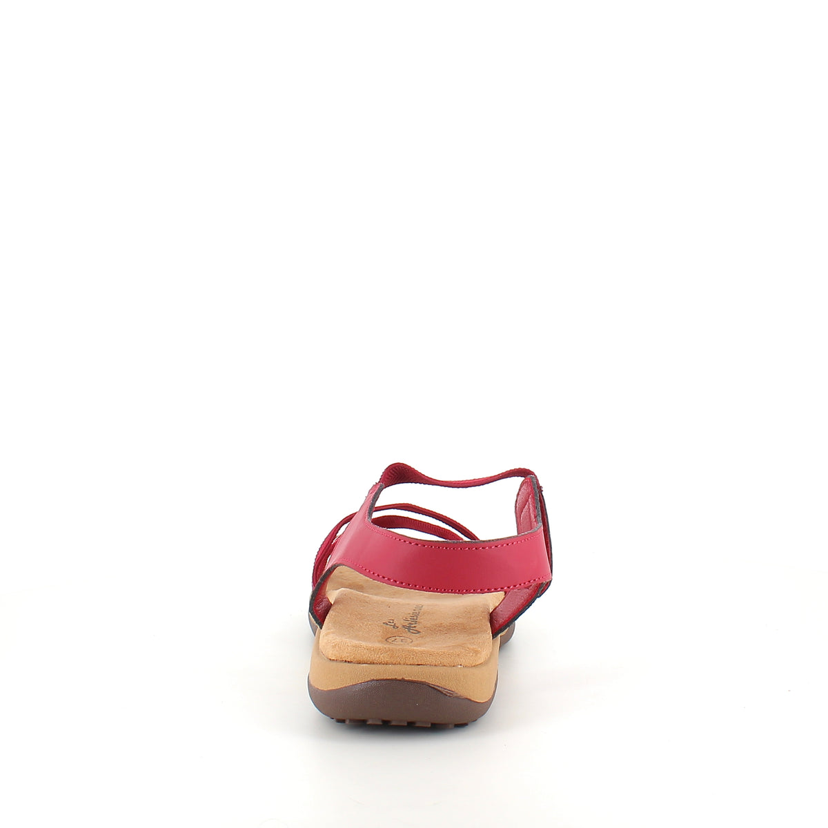 Rød sandal med elastikremme & velcro – feminin & fleksibel