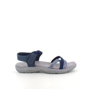 Navy sandal med elastikremme og velcro