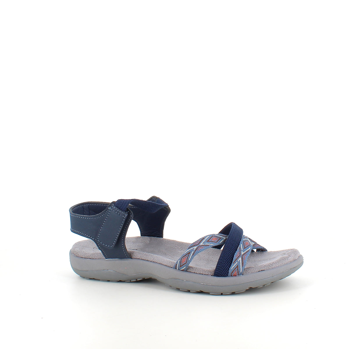 Navy sandal med elastikremme & velcro – rolig & maritim stil