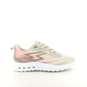 Beige letvægts sneakers i mesh med stødabsorberende sål