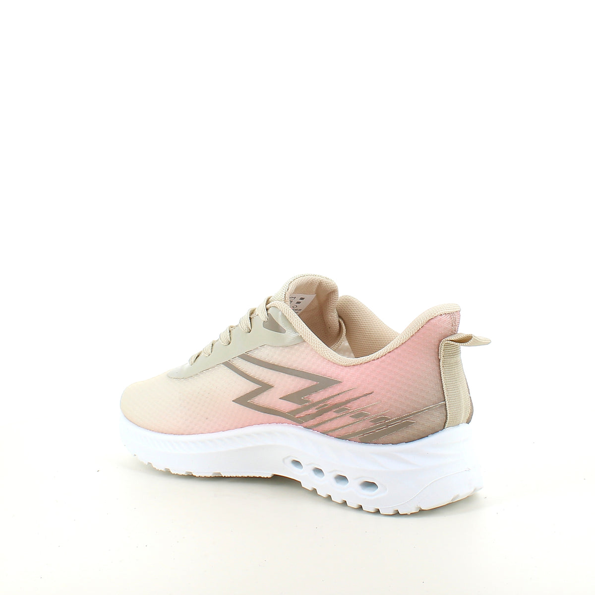 Beige letvægts sneakers i mesh med stødabsorberende sål