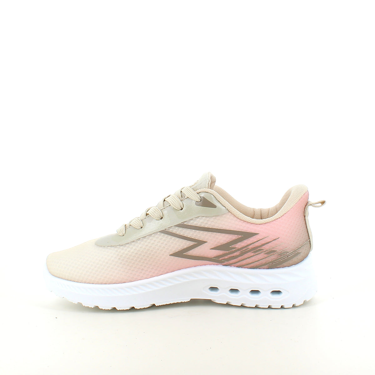 Beige letvægts sneakers i mesh med stødabsorberende sål