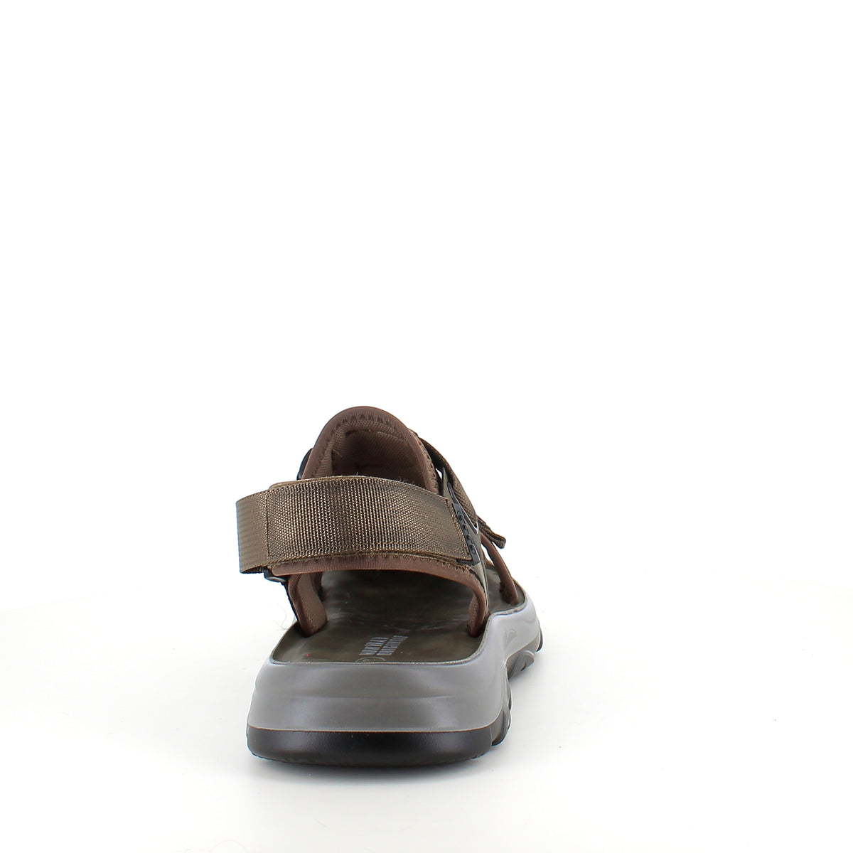 Lukket herresandal i softshell – mørkegrøn sandal med justerbare remme
