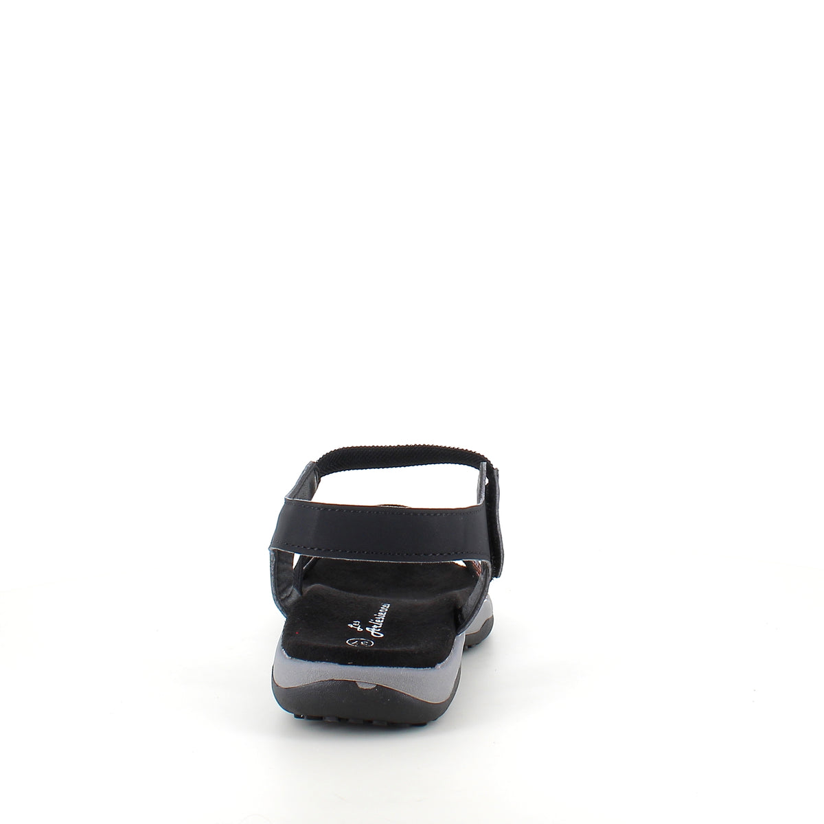 Sort sandal med elastikremme & velcro – klassisk & anvendelig