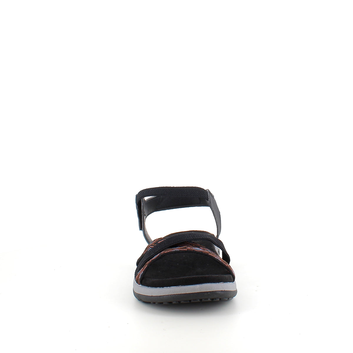 Sort sandal med elastikremme & velcro – klassisk & anvendelig
