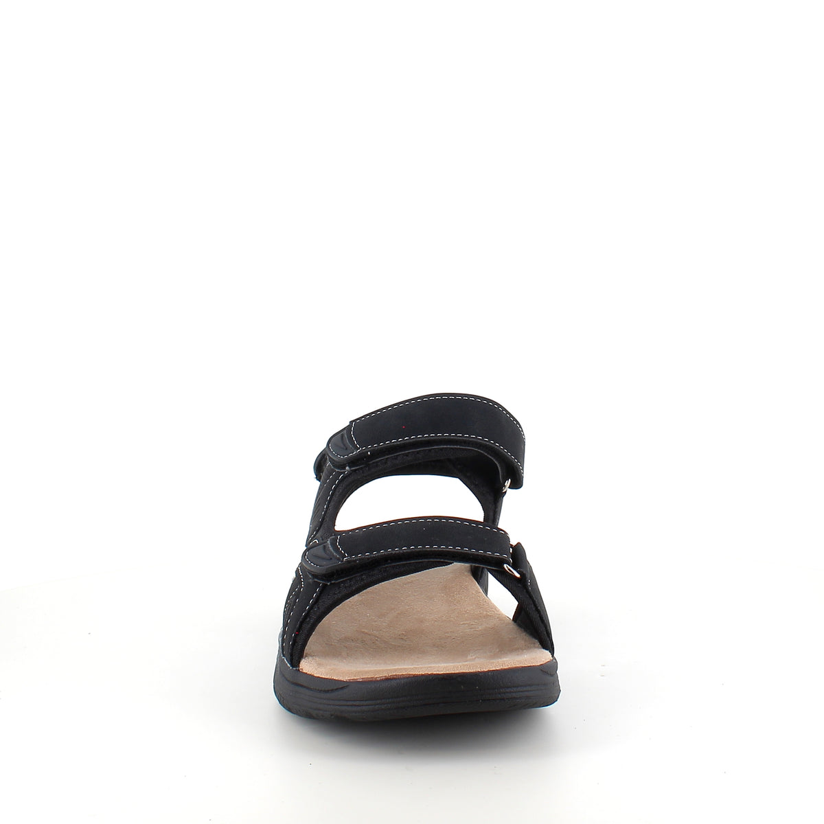 Herresandal med 3 velcroremme – sort sandal med god bredde
