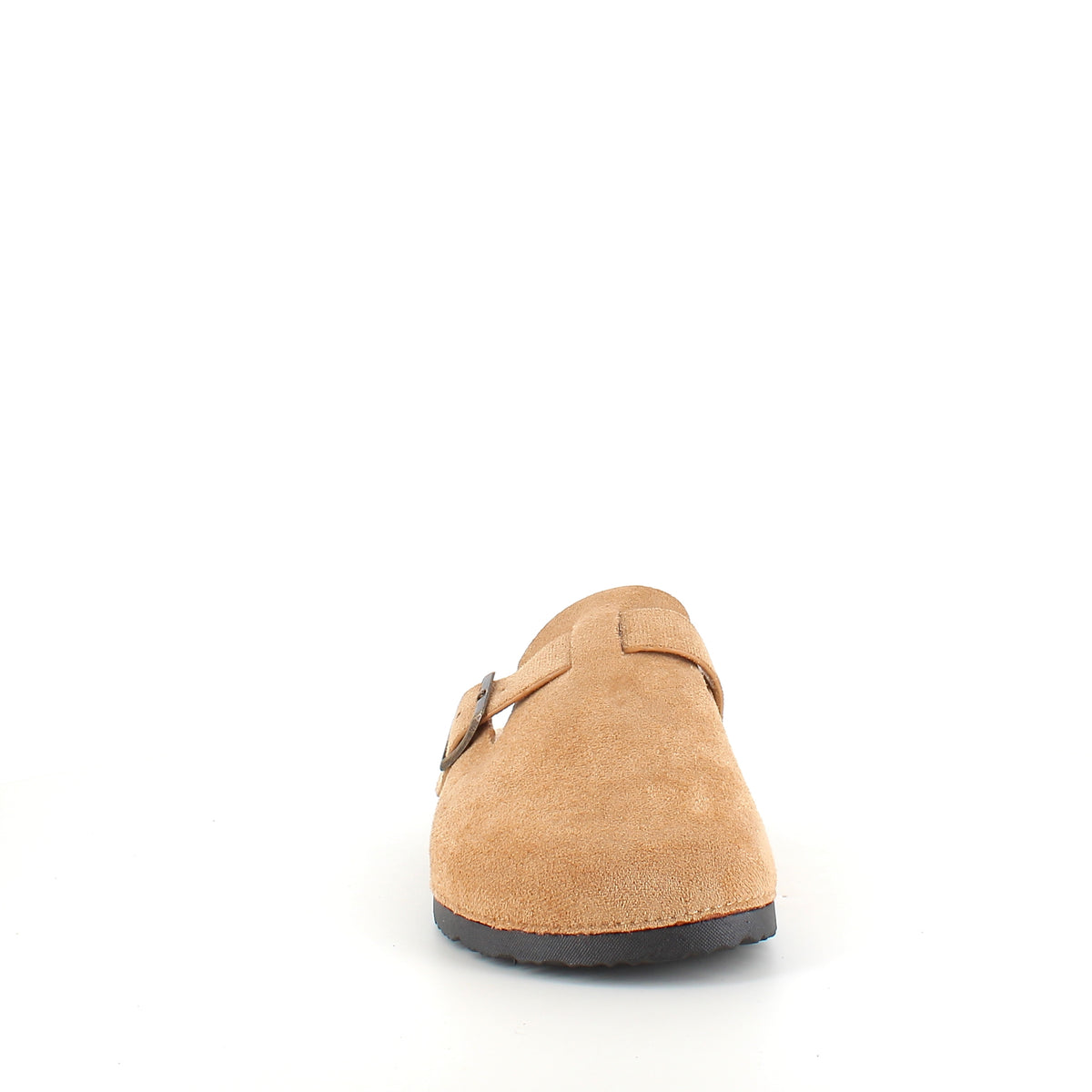 Lys brun slip on sandal i tekstil – let & naturlig model