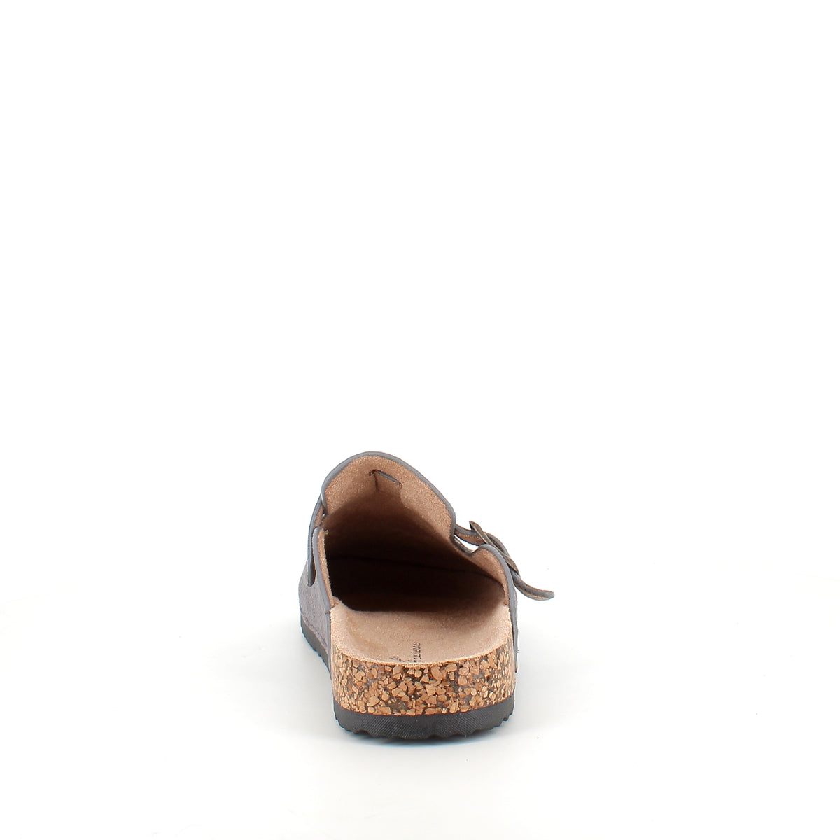 Grå slip on sandal i tekstil – enkel & stilren model