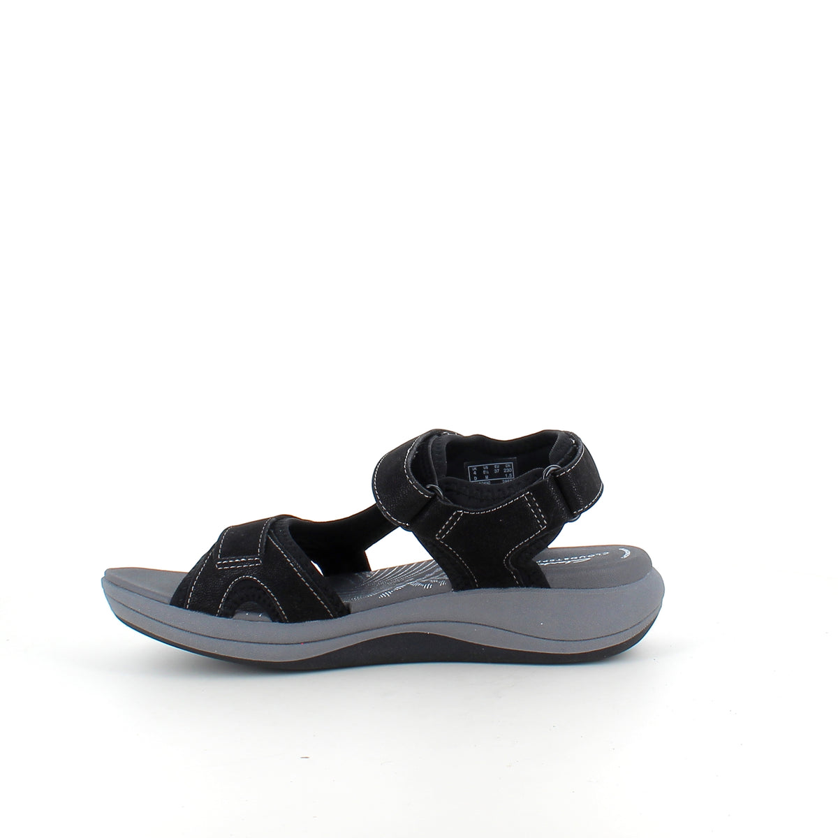 Clarks Cloudsteppers sandal i sort – stødabsorbering hele dagen