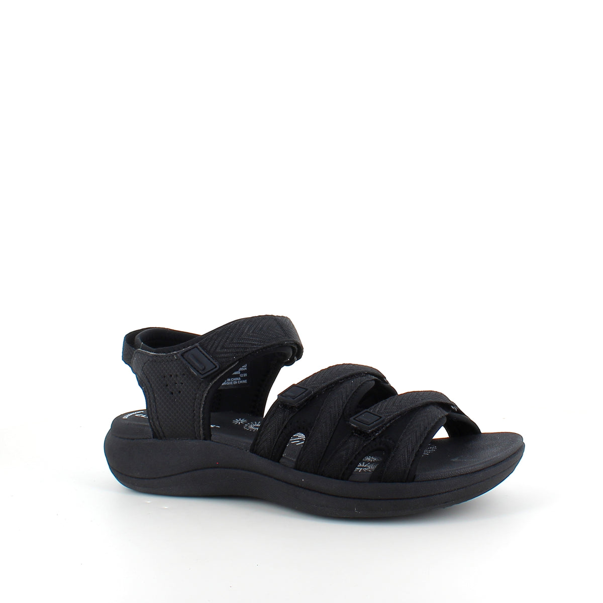 Clarks Cloudsteppers sandal i sort – let og stødabsorberende komfort