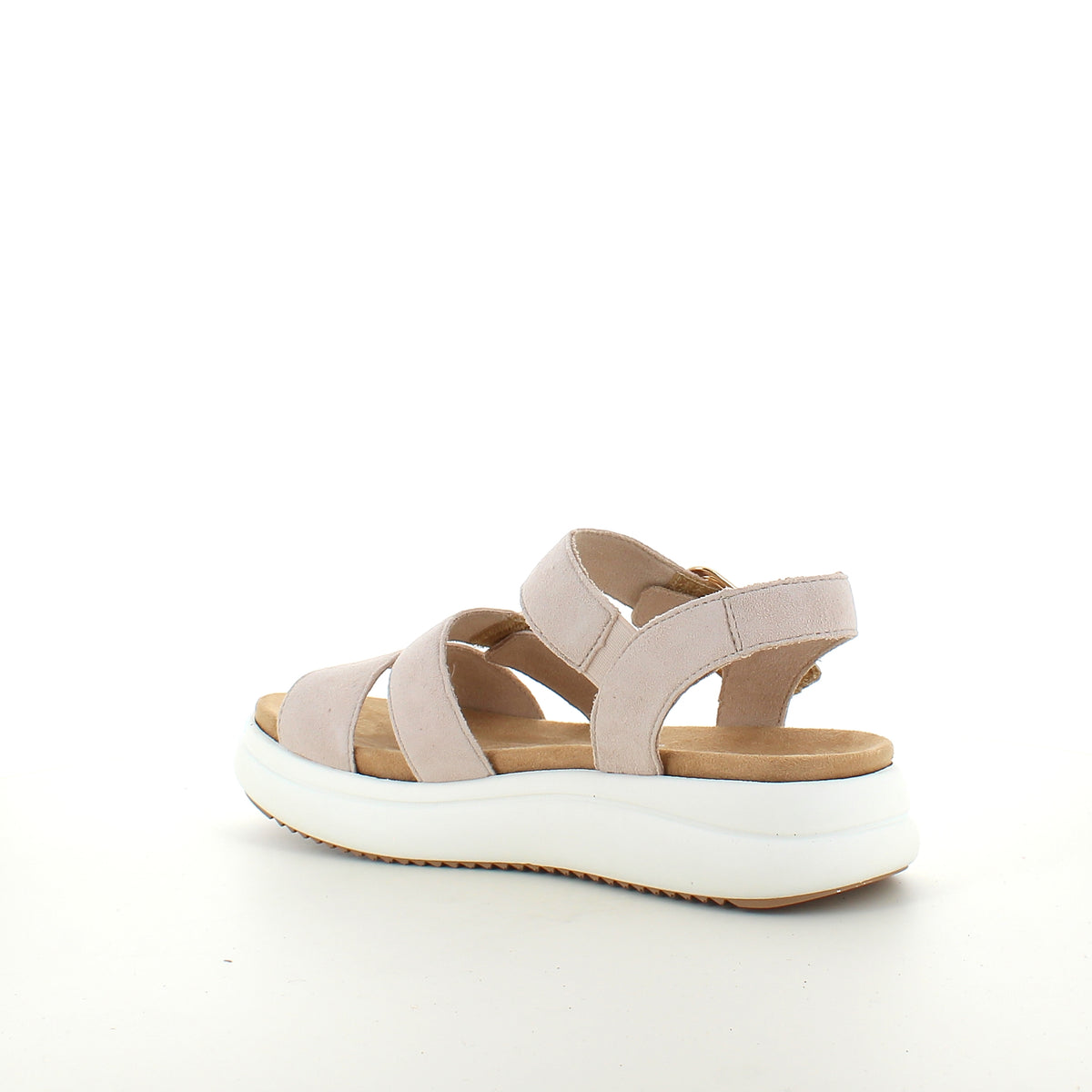 Remonte sandal i beige med hvid bund – komfort & fleksibilitet