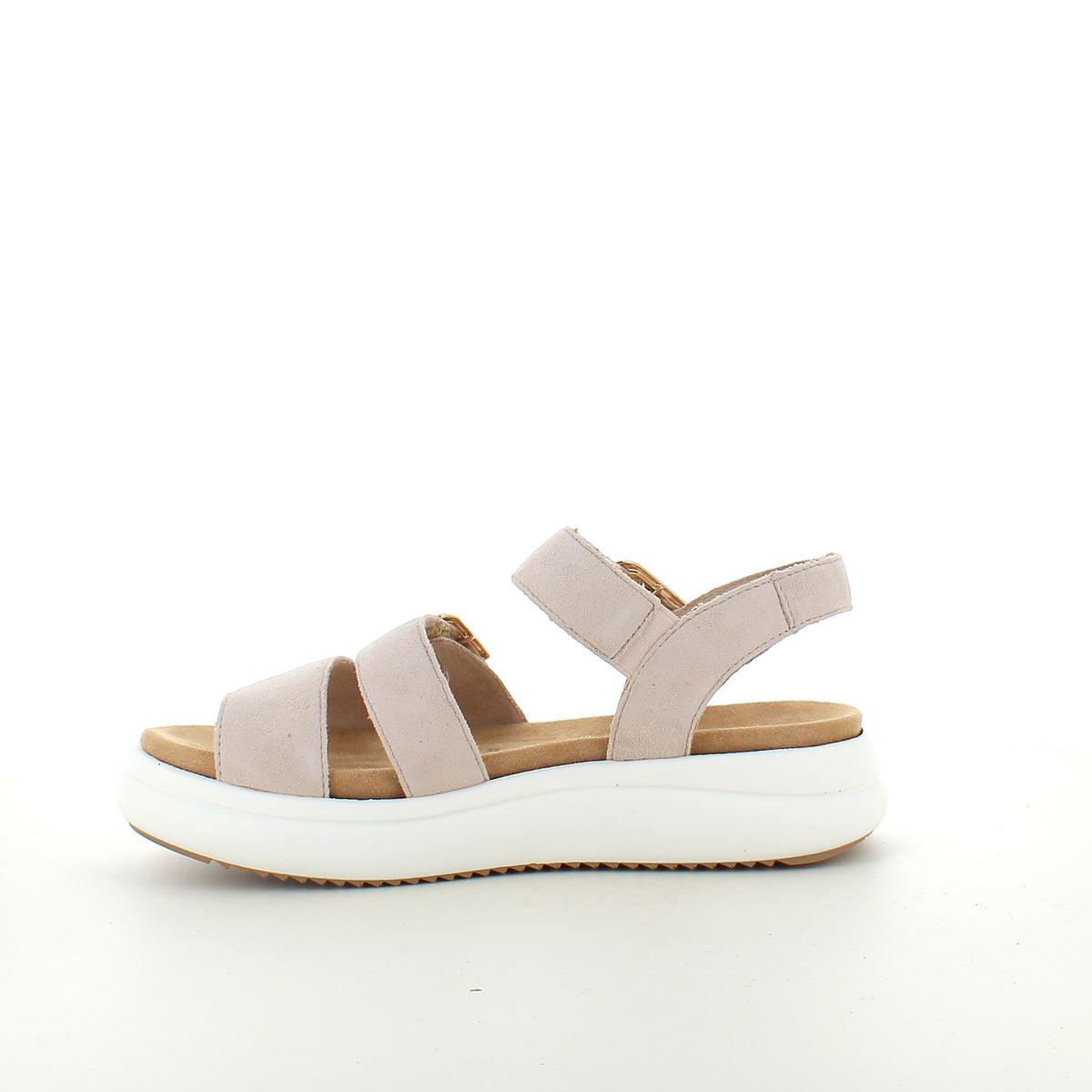 Remonte sandal i beige med hvid bund – komfort & fleksibilitet