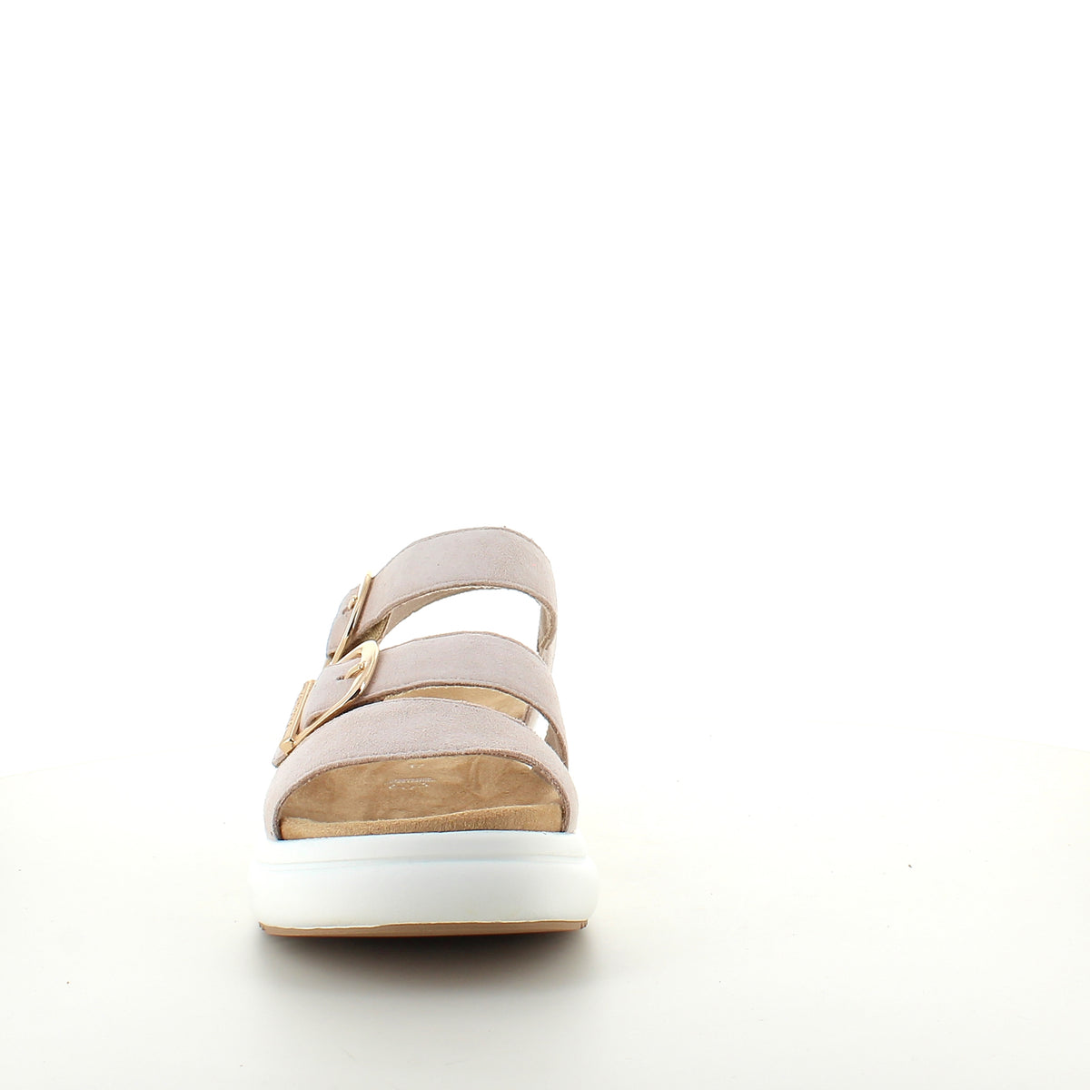 Remonte sandal i beige med hvid bund – komfort & fleksibilitet