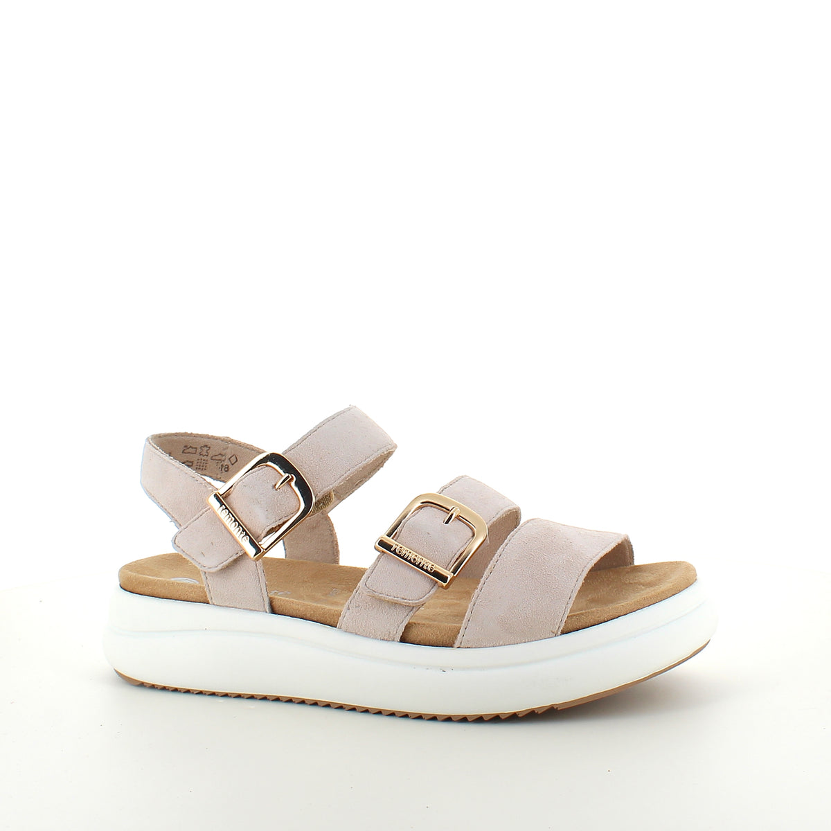 Remonte sandal i beige med hvid bund – komfort & fleksibilitet