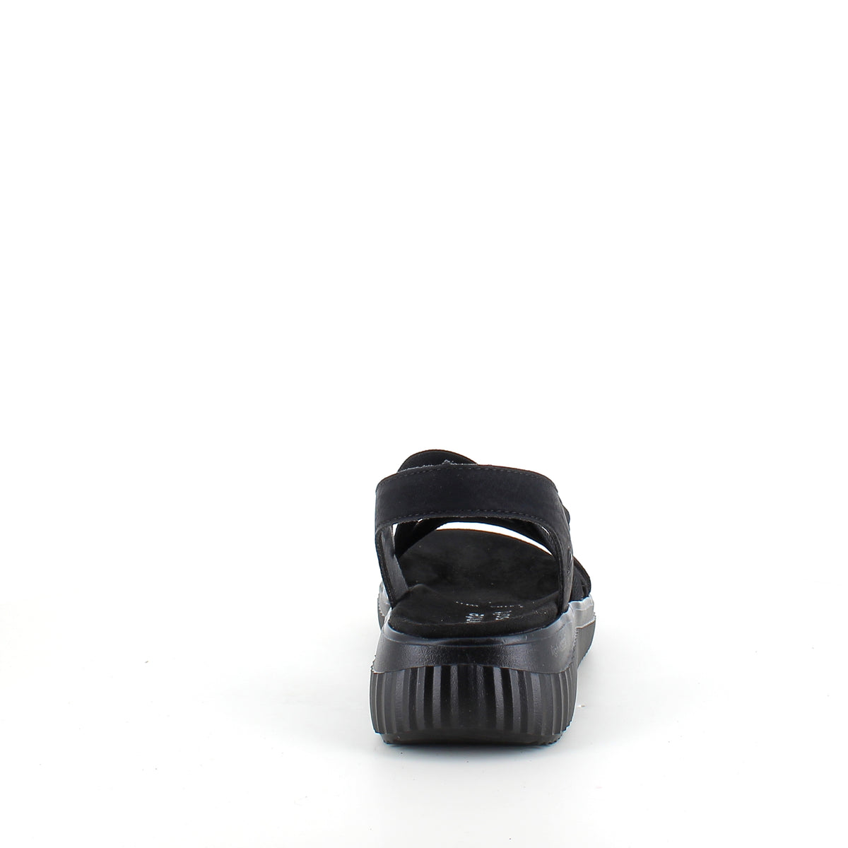 Remonte sandal i sort til dame – bredde, elastiske remme & fast hælrem