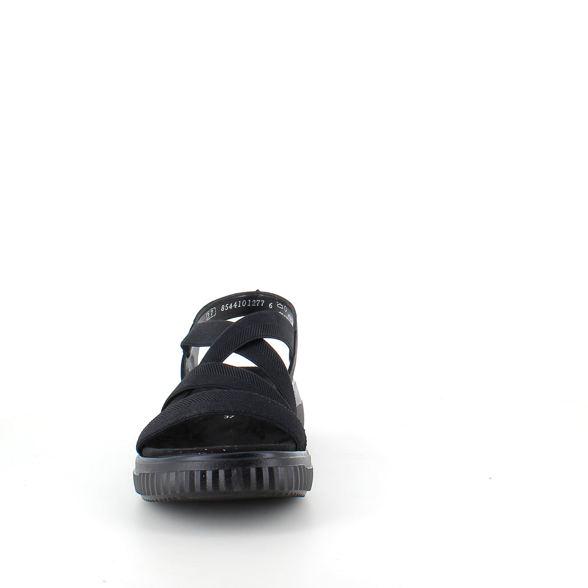 Remonte sandal i sort til dame – bredde, elastiske remme & fast hælrem