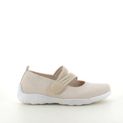 Beige Remonte ballerina med velcrorem op til str. 45