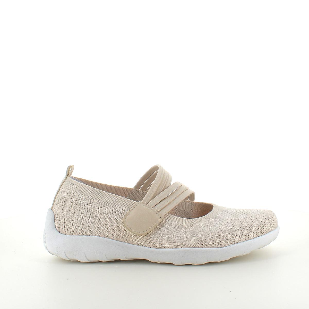 Beige Remonte ballerina med velcrorem op til str. 45