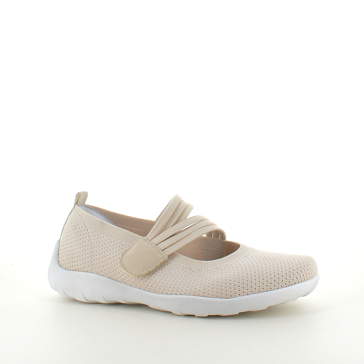Beige Remonte ballerina med velcrorem