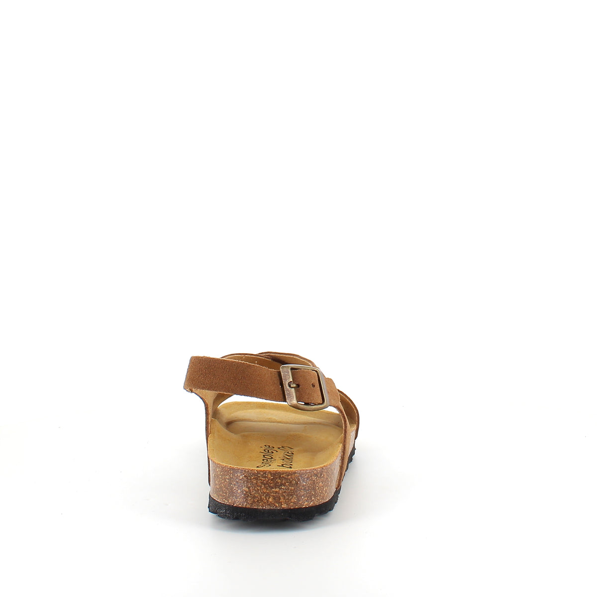 Serraje Roble – brun sandal med krydsremme & bagrem