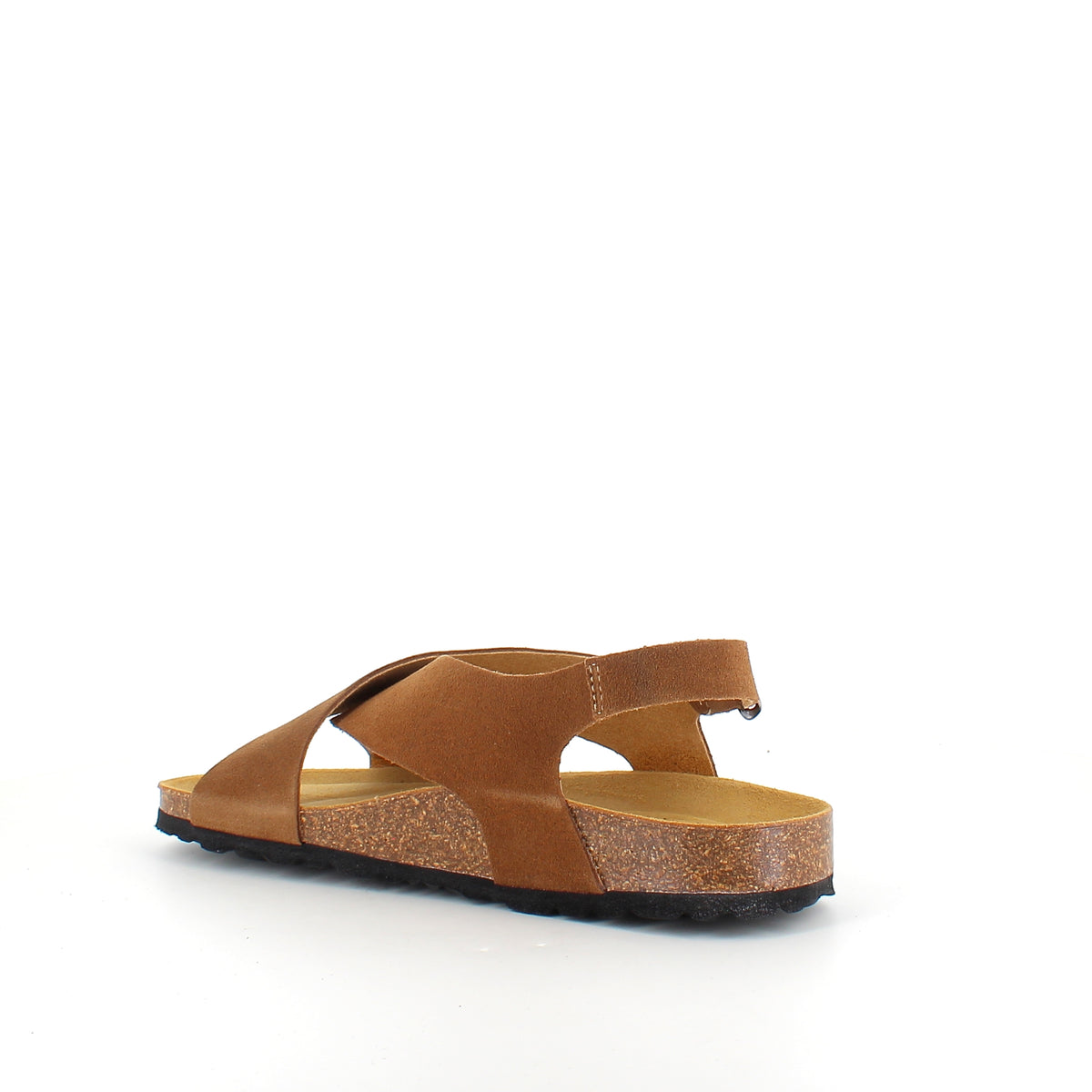 Serraje Roble – brun sandal med krydsremme & bagrem