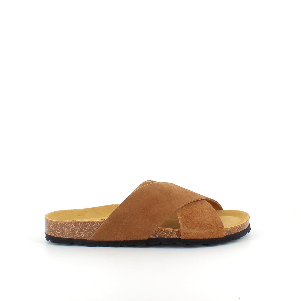 Serraje Roble brun slip on sandal med krydsremme