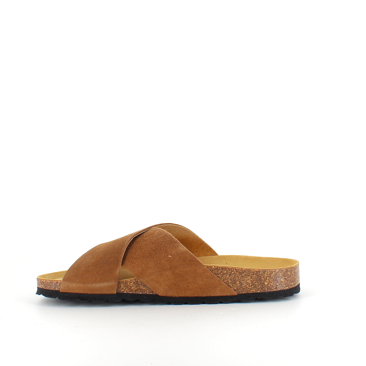 Serraje Roble – brun slip on sandal med krydsremme & komfort
