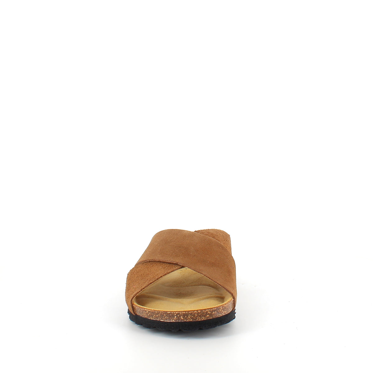 Serraje Roble – brun slip on sandal med krydsremme & komfort