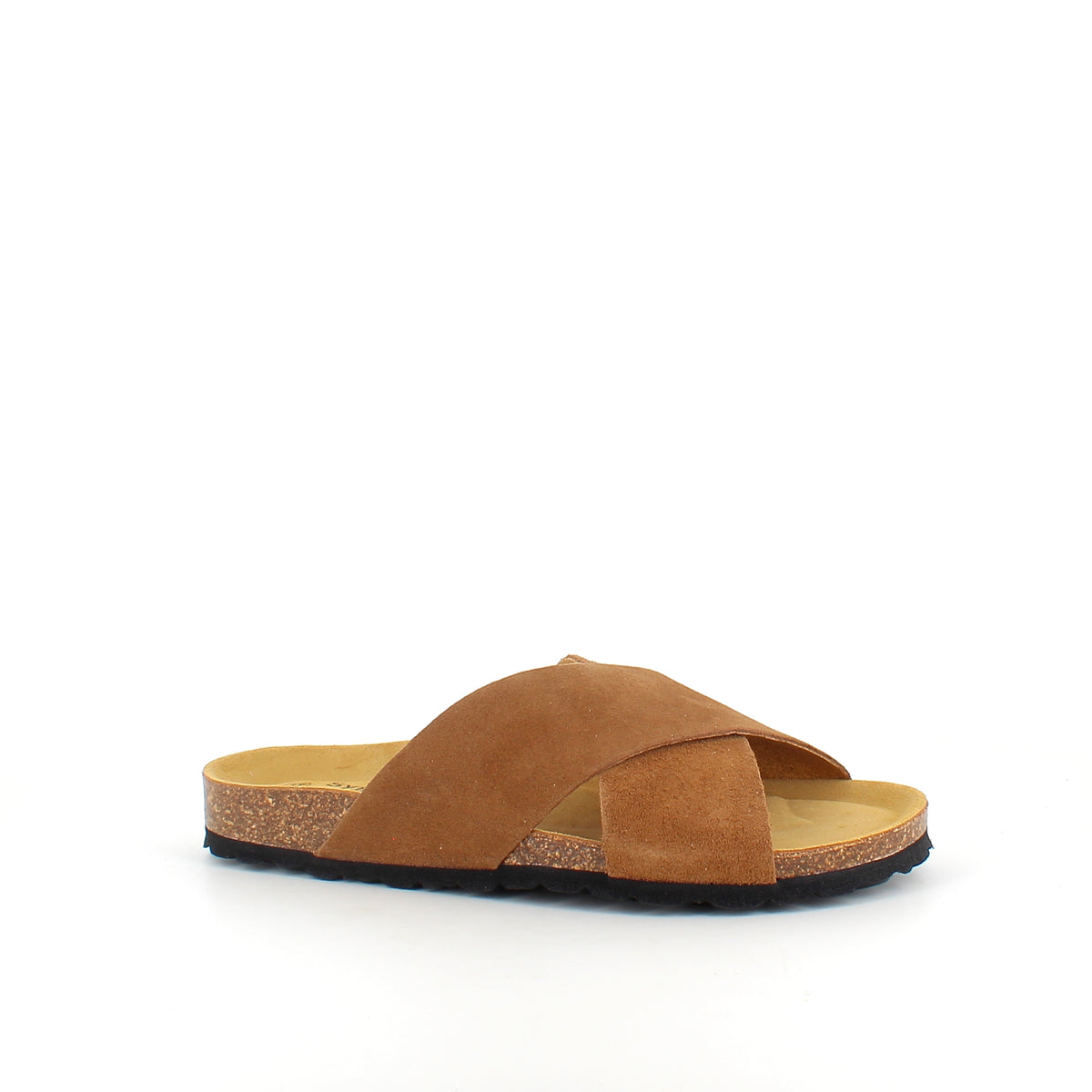 Serraje Roble – brun slip on sandal med krydsremme & komfort