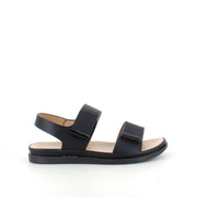 Sort sandal med justerbare remme og blød komfortsål