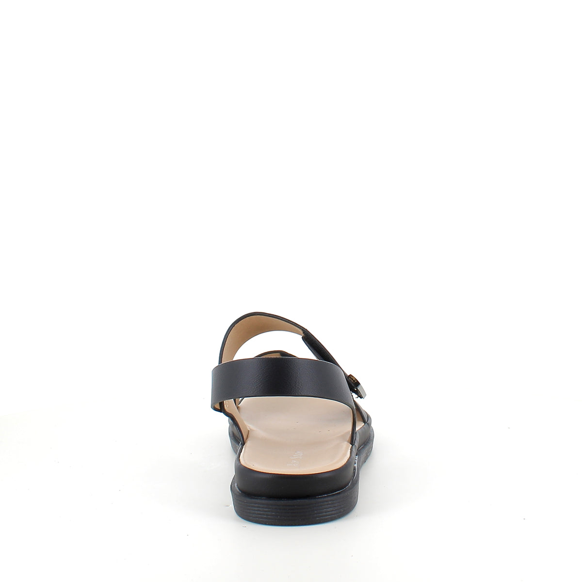 Sort sandal med justerbare remme & blød komfortsål