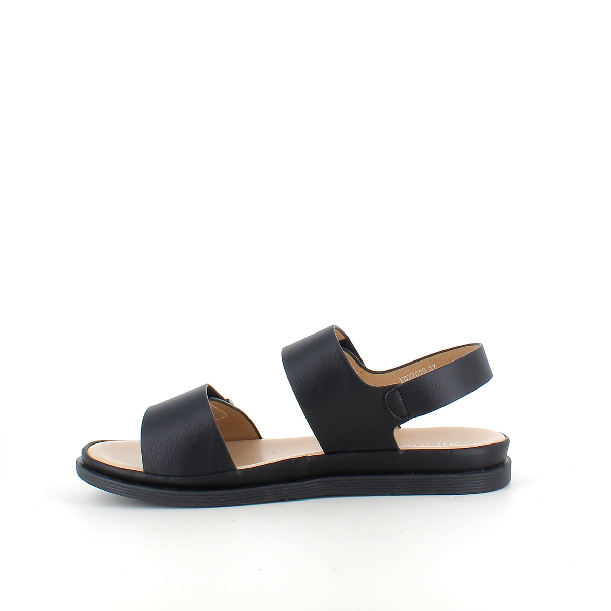 Sort sandal med justerbare remme & blød komfortsål