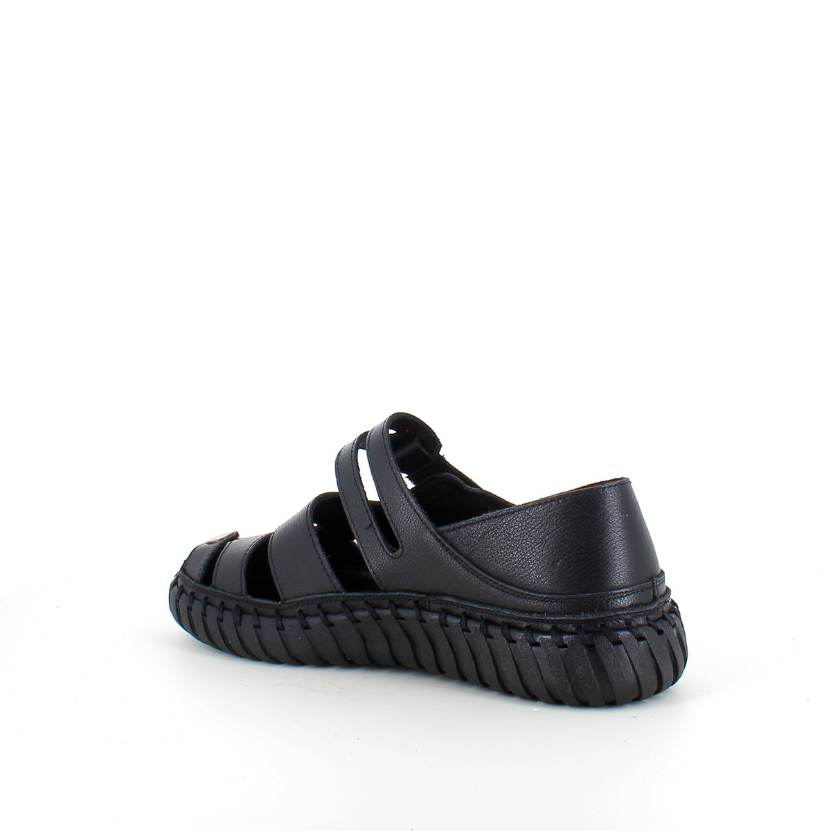 Sort komfort sandal med lukket tå & fleksibel sål