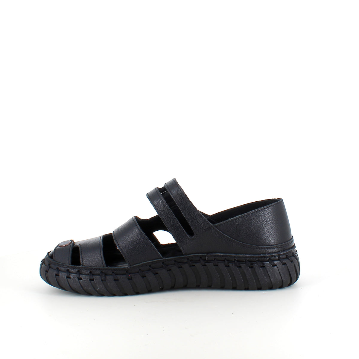 Sort komfort sandal med lukket tå & fleksibel sål
