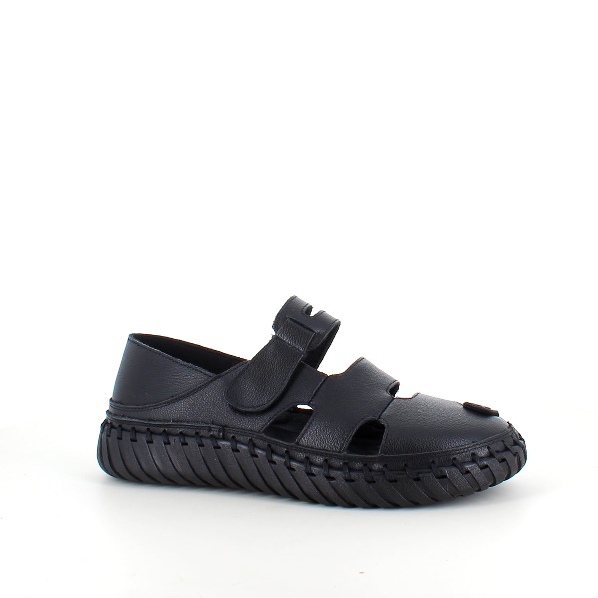 Sort komfort sandal med lukket tå & fleksibel sål