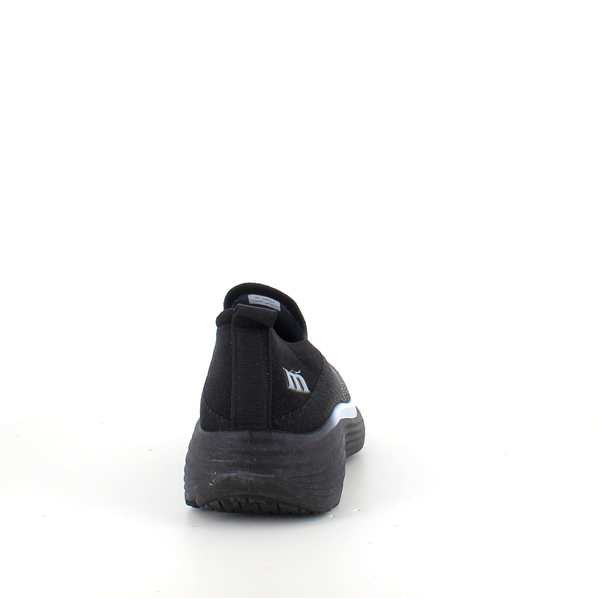 Sort slip-on komfort sneaker med stødabsorbering & åndbart strik