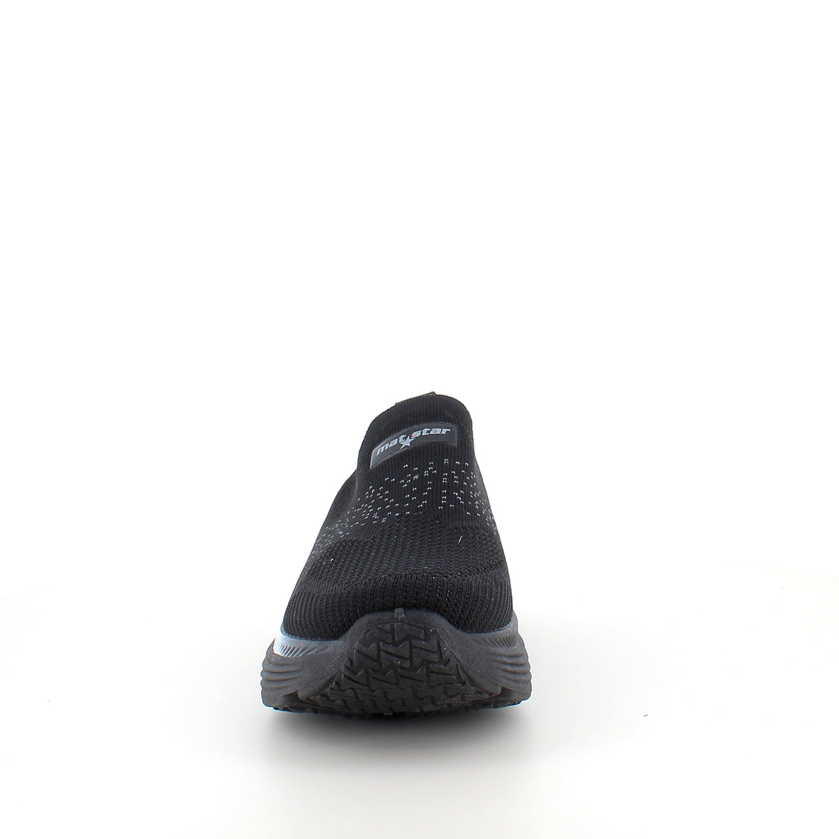 Sort slip-on komfort sneaker med stødabsorbering & åndbart strik