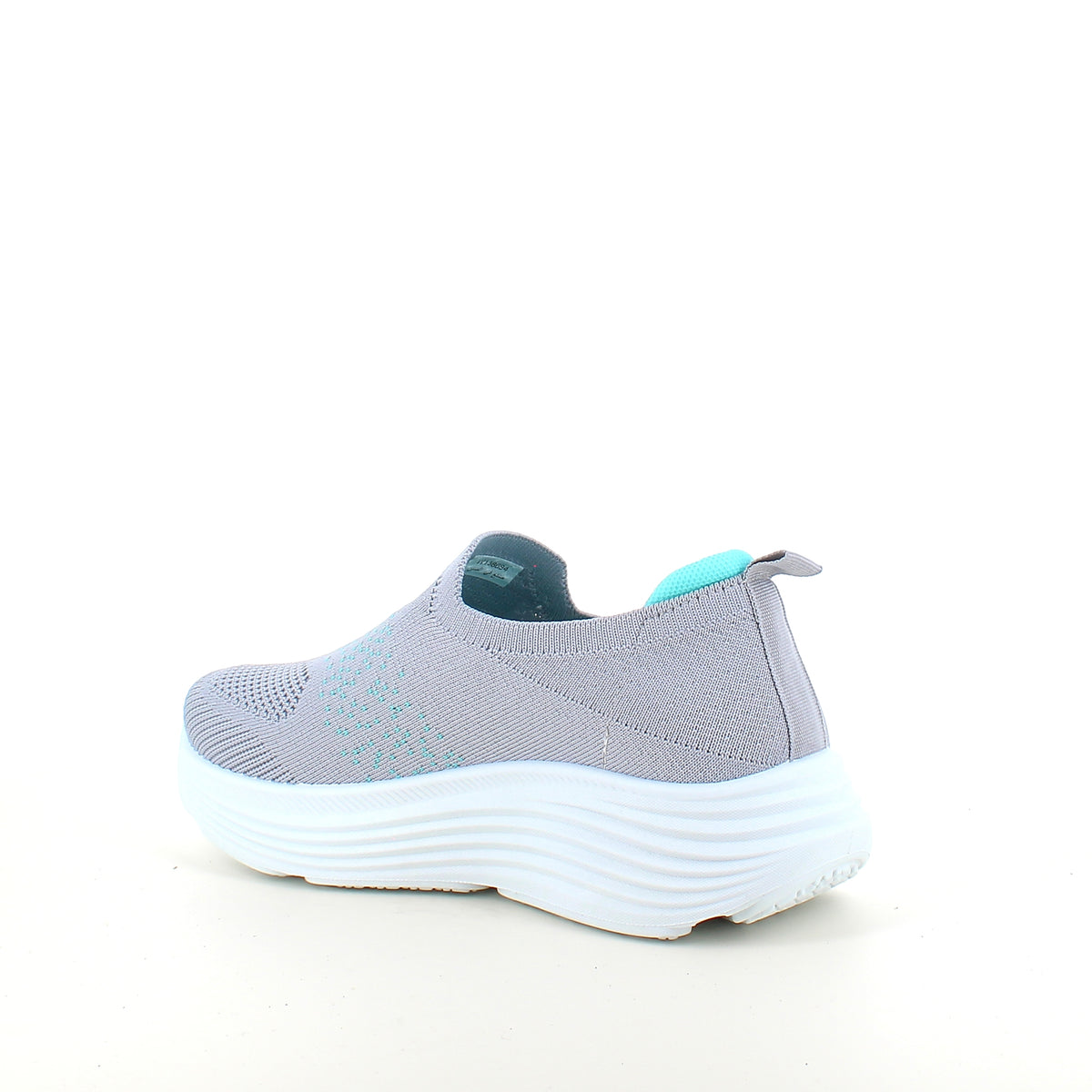 Grå slip-on komfort sneaker med stødabsorbering & åndbart strik