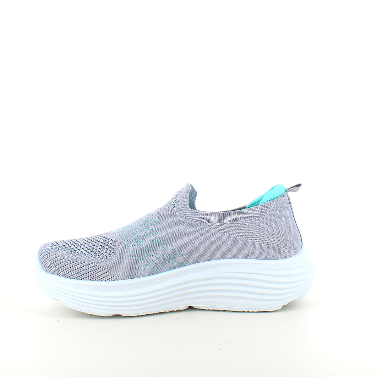 Grå slip-on komfort sneaker med stødabsorbering & åndbart strik