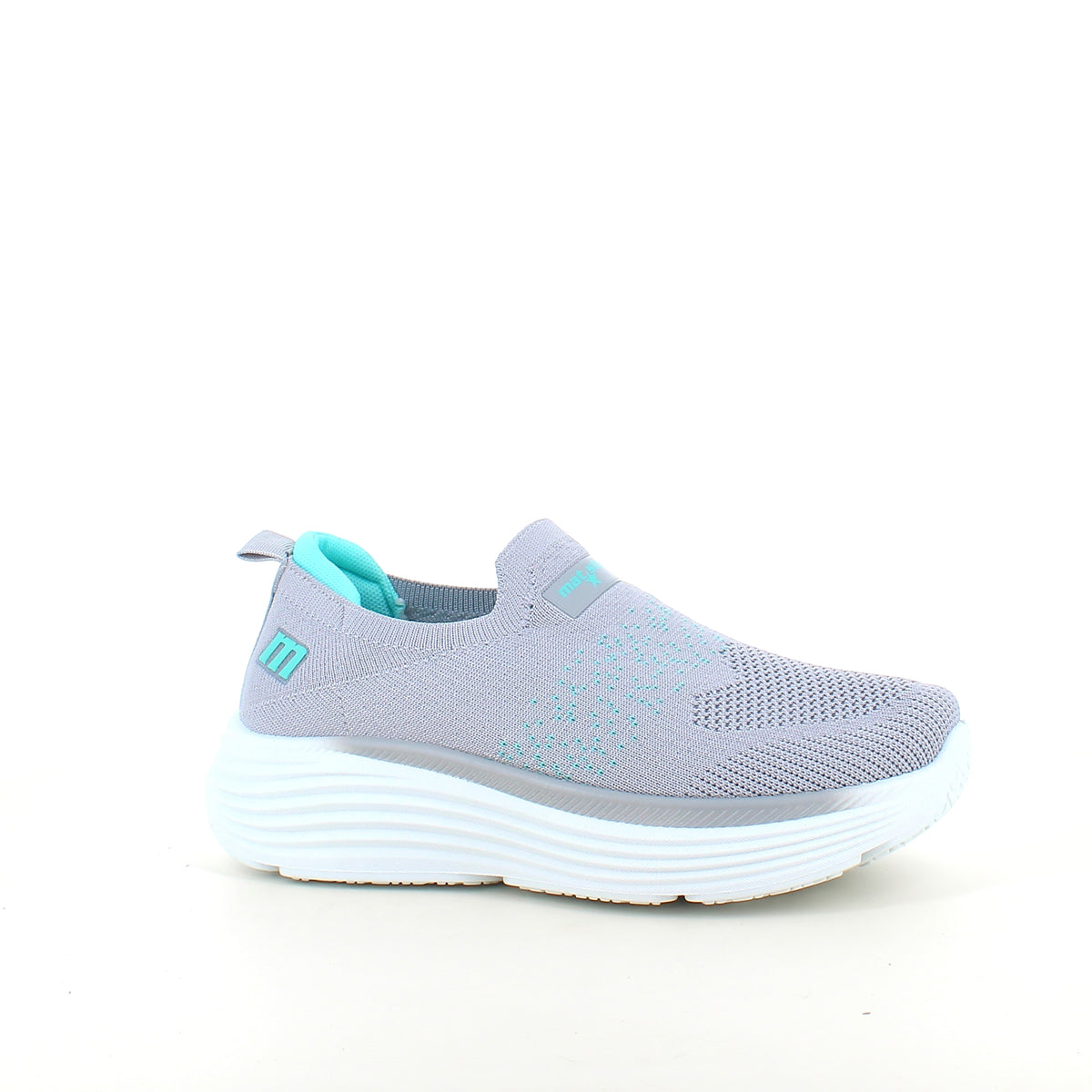 Grå slip-on komfort sneaker med stødabsorbering & åndbart strik