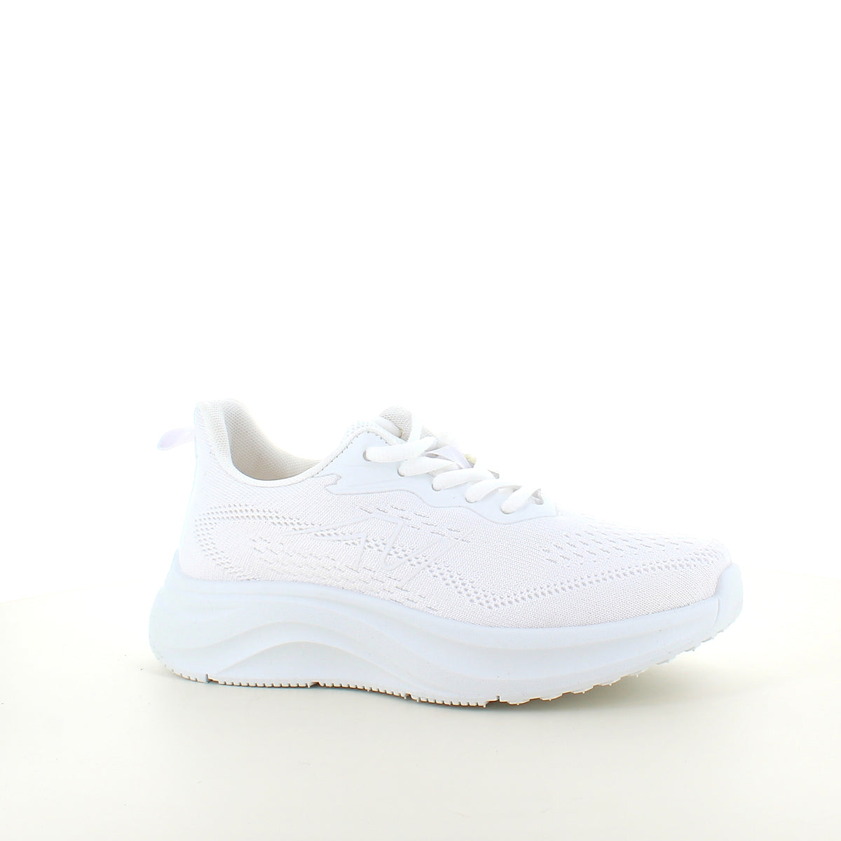Hvid letvægts sneaker med stødabsorbering & åndbart mesh
