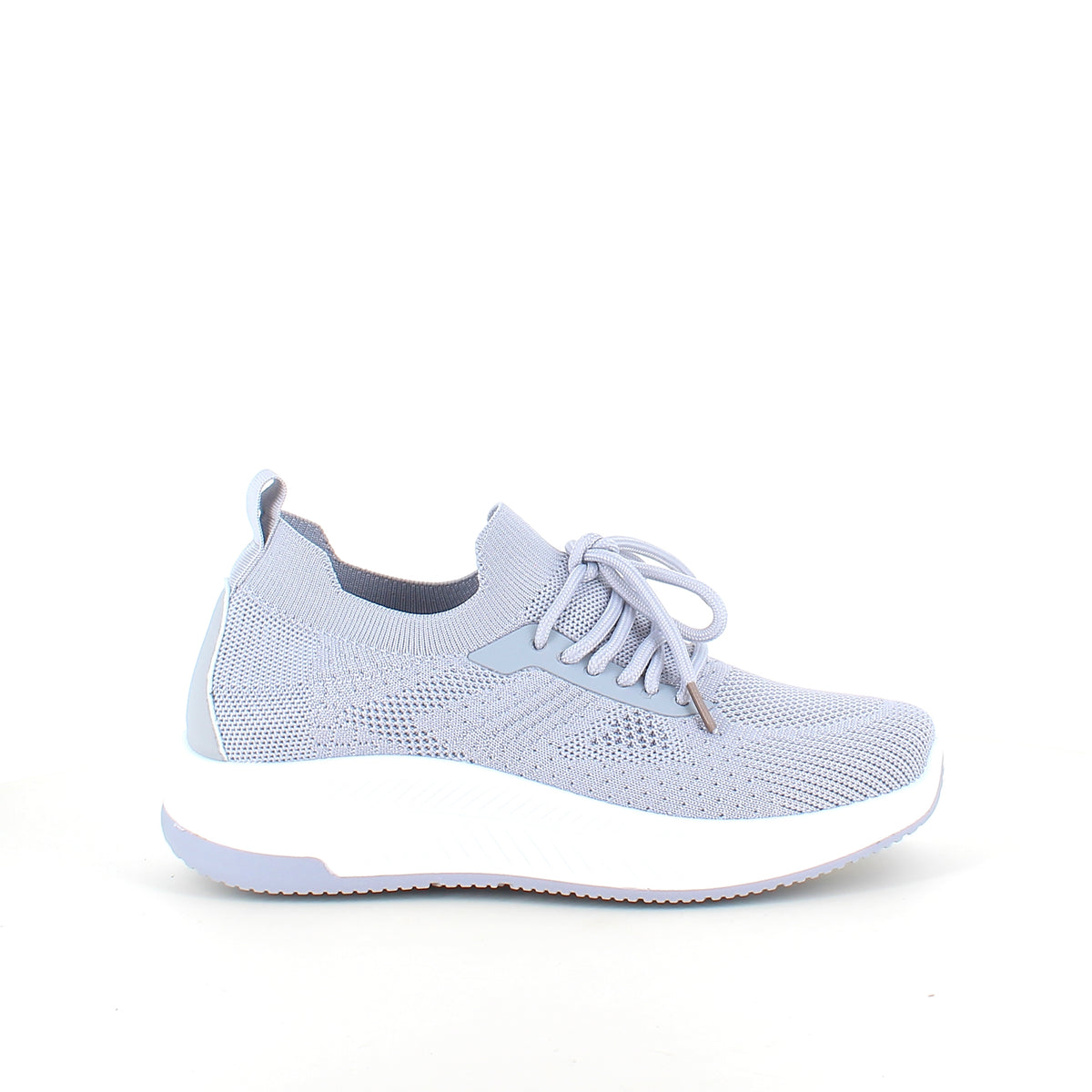 Grå slip-on letvægts sneaker i åndbart strik