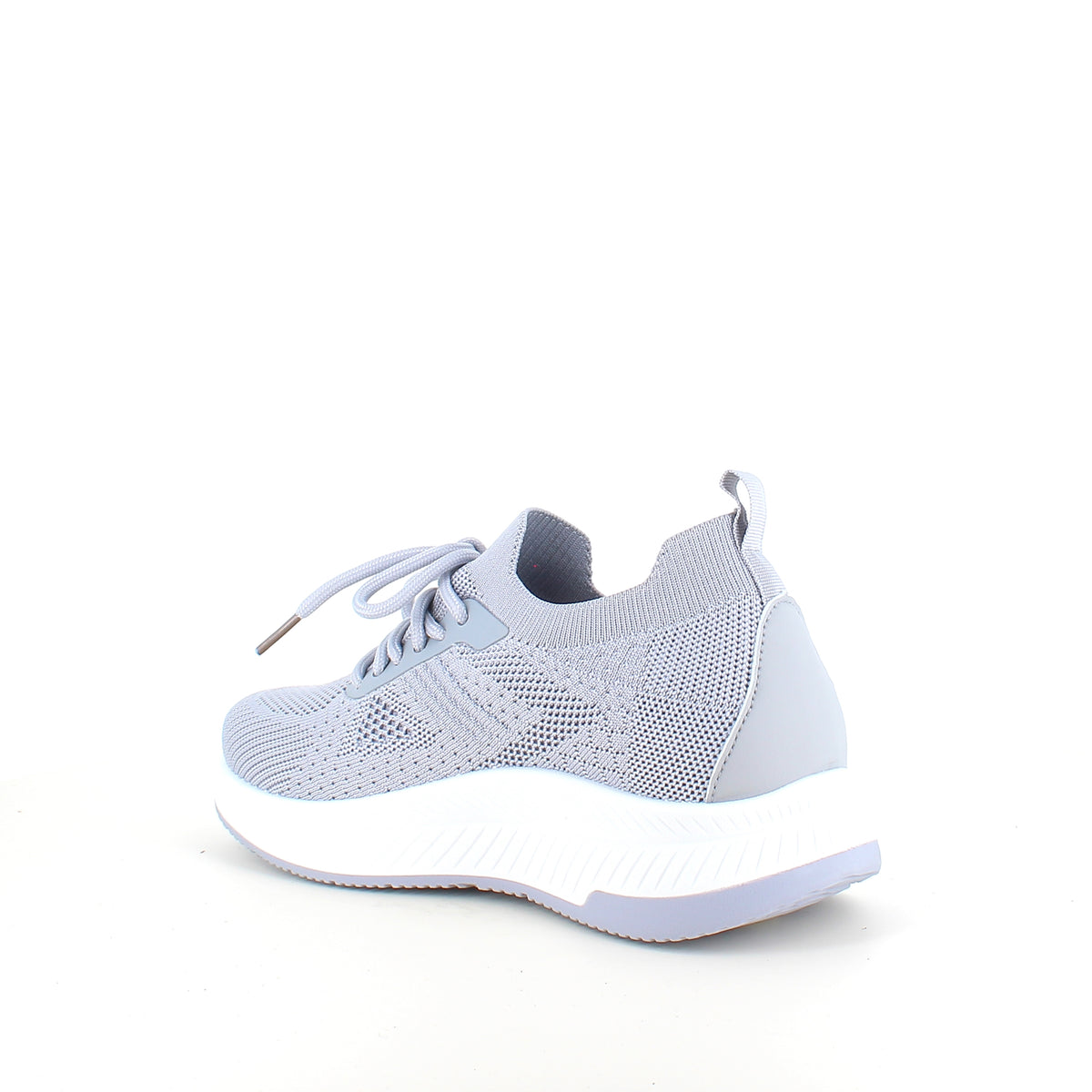Grå slip-on letvægts sneaker i åndbart strik