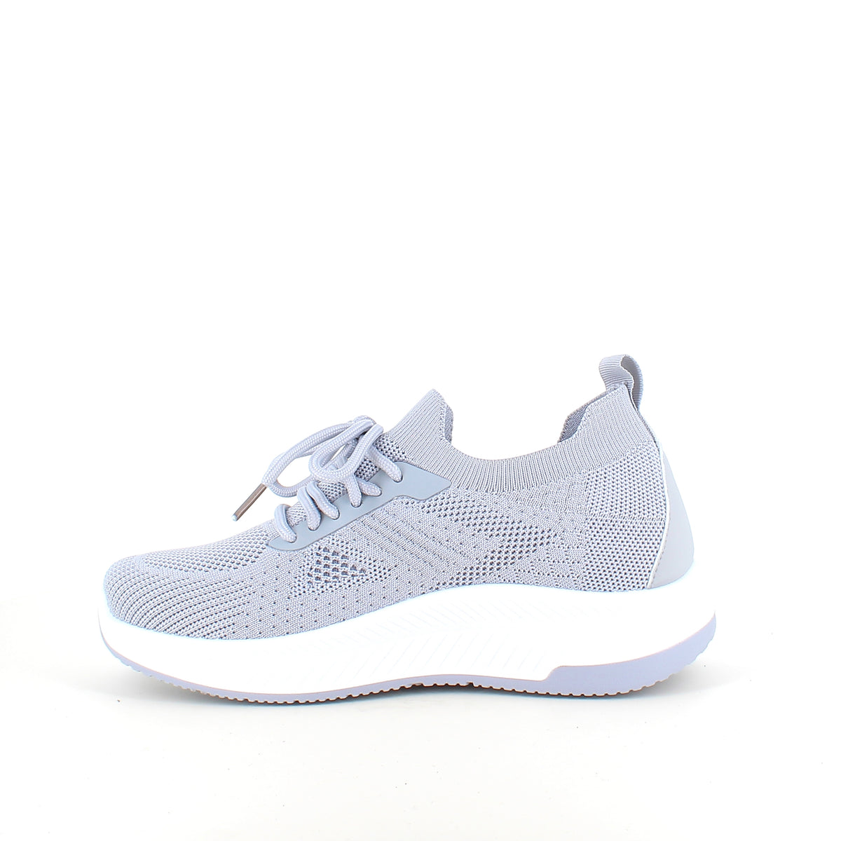 Grå slip-on letvægts sneaker i åndbart strik