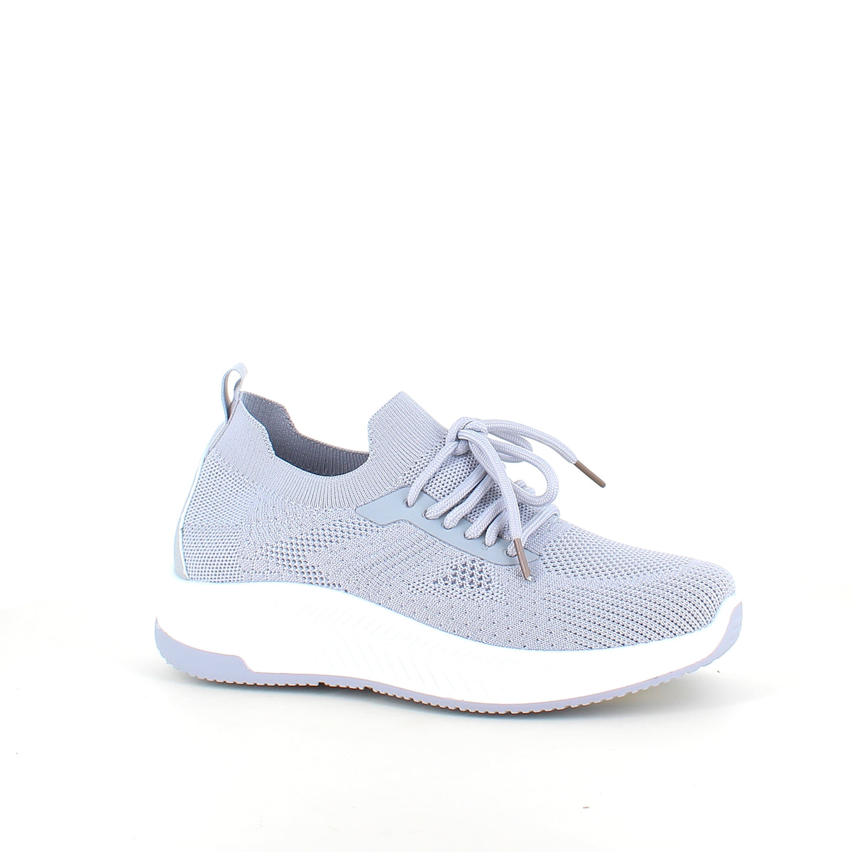Grå slip-on letvægts sneaker i åndbart strik