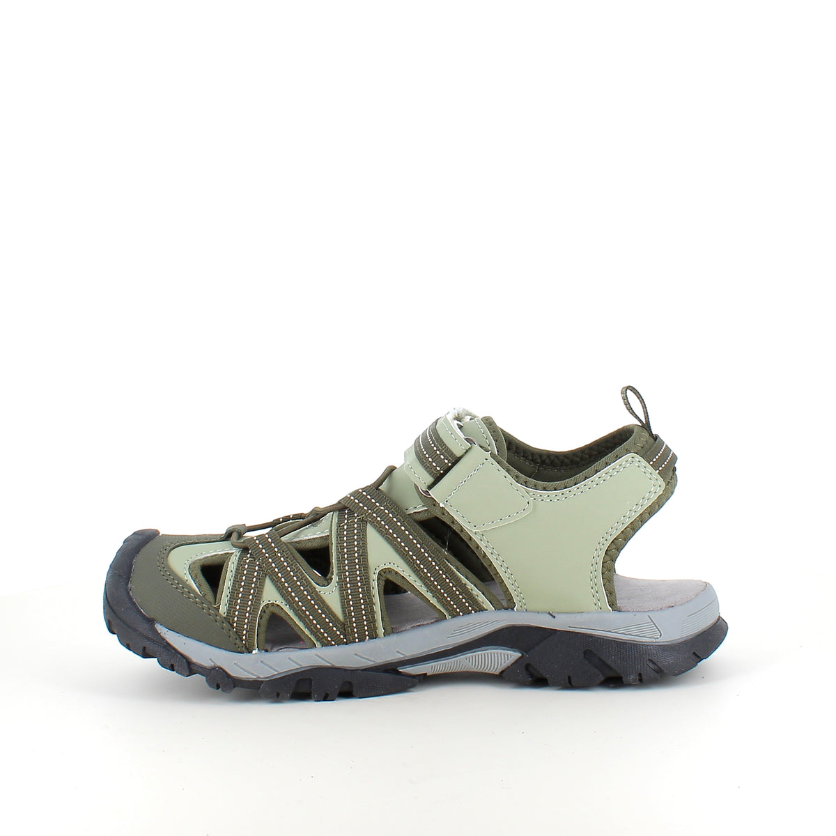 Robust vandresandal i khaki med god støtte