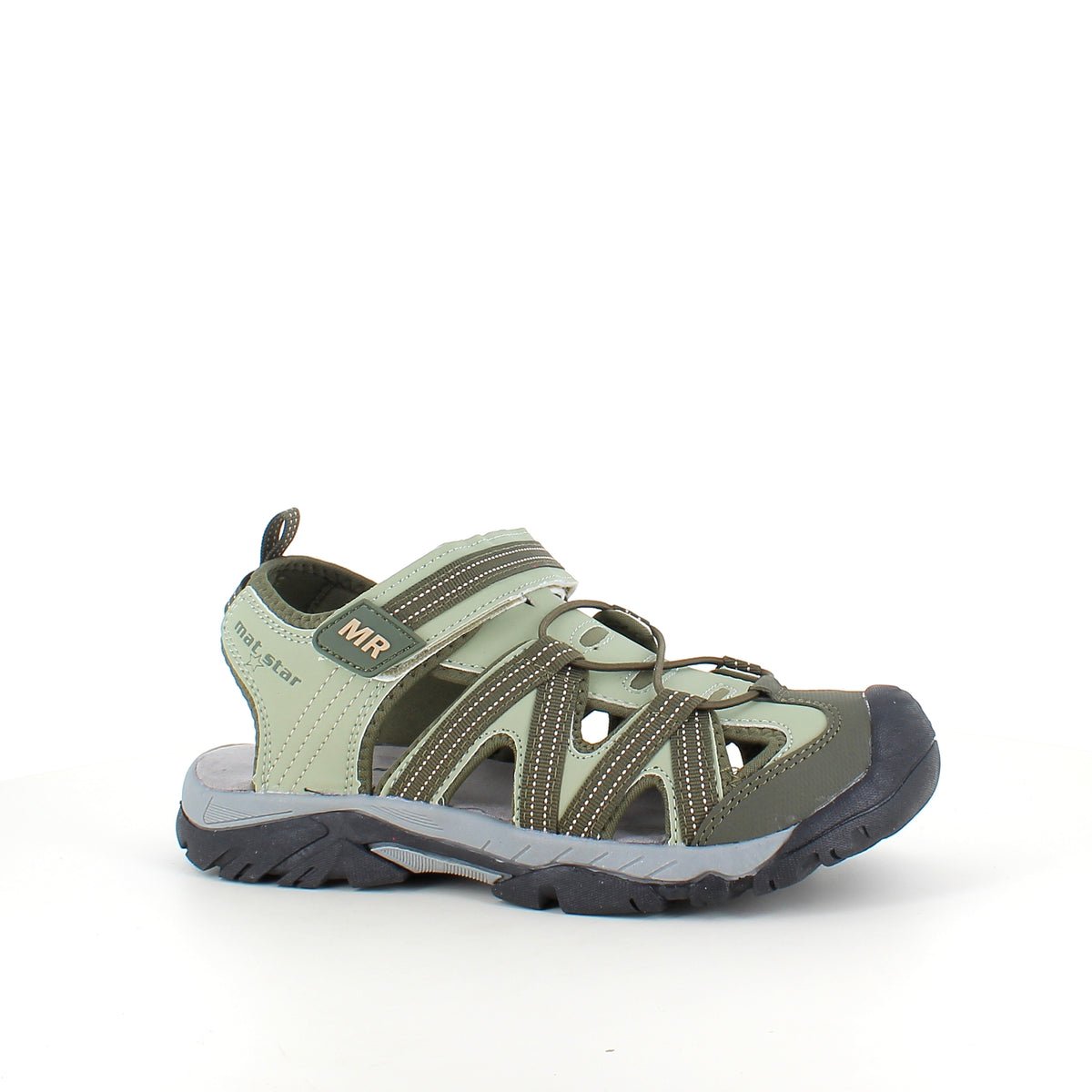 Robust vandresandal i khaki med god støtte