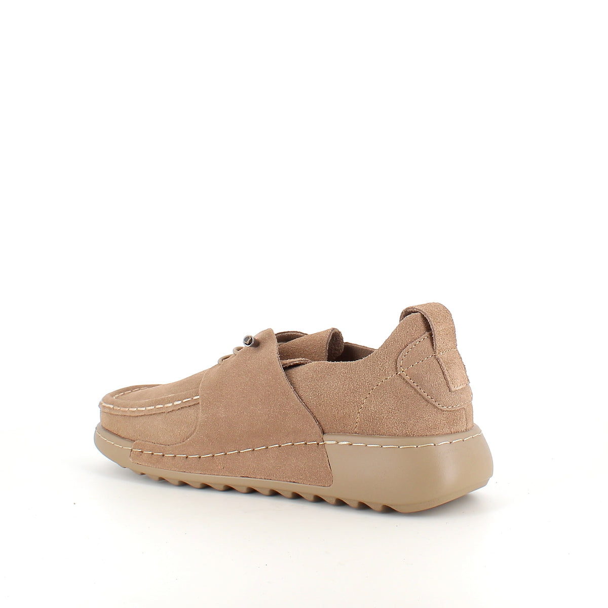 Brun slip-on sko i blød ruskind med fleksibel sål