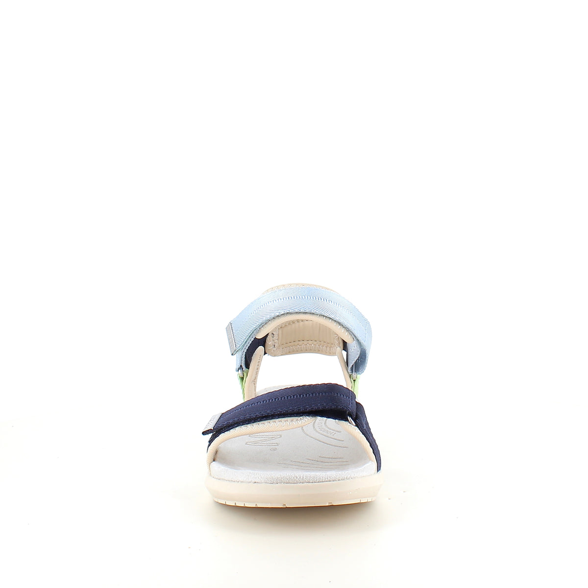 Woden sandal Moonstone Multi i blå, grønne & beige nuancer